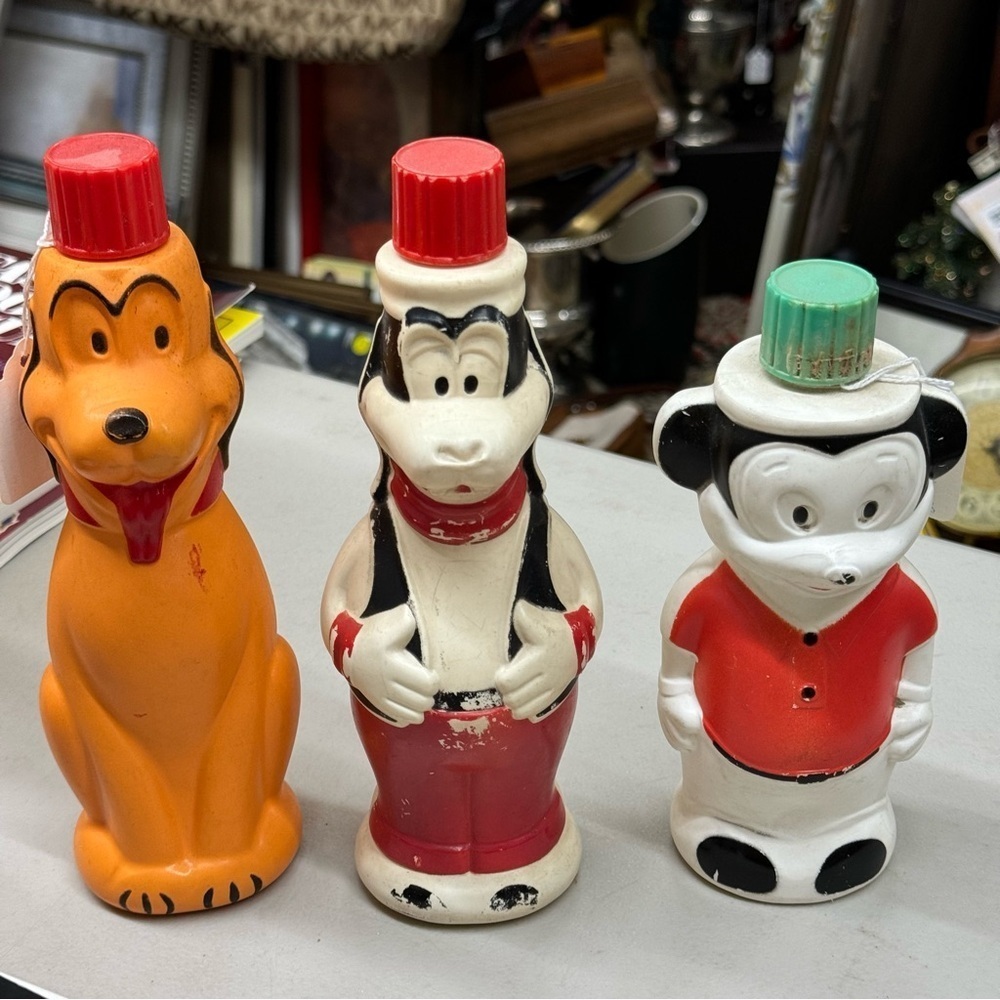 Set of 3 Disney Soaky Bubble Bath Containers 1960s